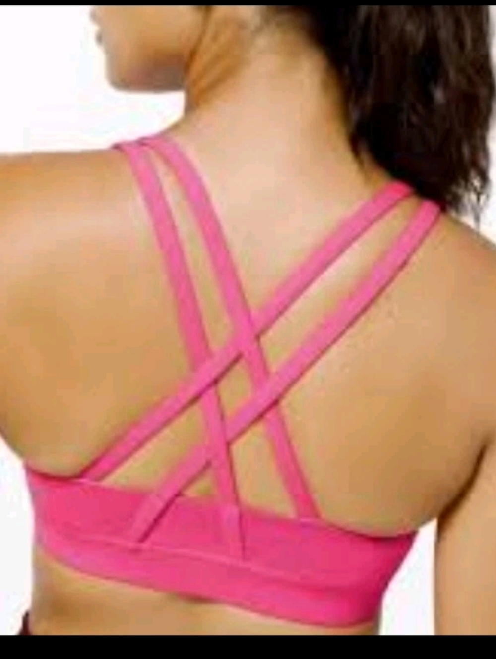 Lululemon Womens Pink Strappy Back Medium Support Yoga Workout Energy Bra 4
